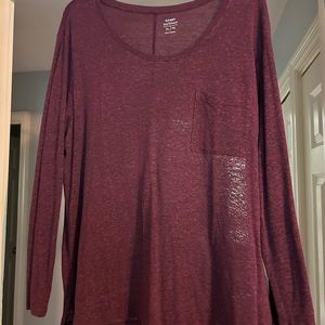 3/4 length sleeve maroon shirt. Old Navy XL boyfriend fit